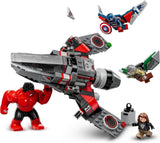 LEGO Marvel-uppgörelse mellan Captain America och Red Hulk Kids Byggbar Jet Set Superhjälteleksak för pojkar och flickor 8 år gammal äventyrsbyggnadsleksak 76292 Byggset Besuche den LEGO-Store