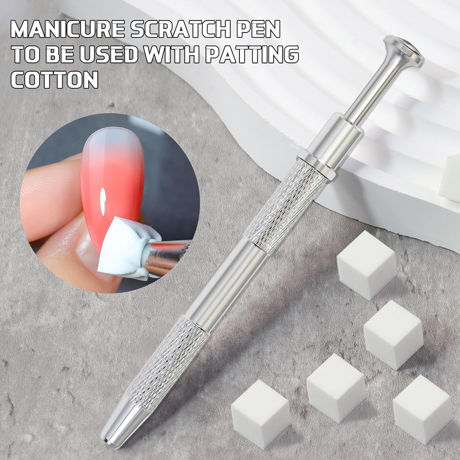 100 Stück Nail Art Schwamm Mit Piercing Zange, Nail Art Zubehör Schwamm Mit Piercing Kugel Aufdreher, Sponge Brush Applikator, Nagelkunst-Rendering-Werkzeuge,Für Gradient Nail Art Patterns Erstellen.