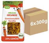 Freche Freunde Ekologiska grönsaksnudlar 'morot' 25 % grönsaksinnehåll Vegansk 6-pack (6 x 300 g)