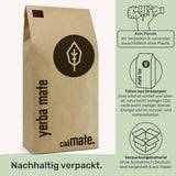 BIO Yerba Mate Tea 1 kg ● Original ● Moget ● Orostad ● Lufttorkad ● Rökfri ● Plastfri ● Fair Trade ● Mate-teer från mateblad, matebitar och matebladspulver ● DE-ÖKO-006