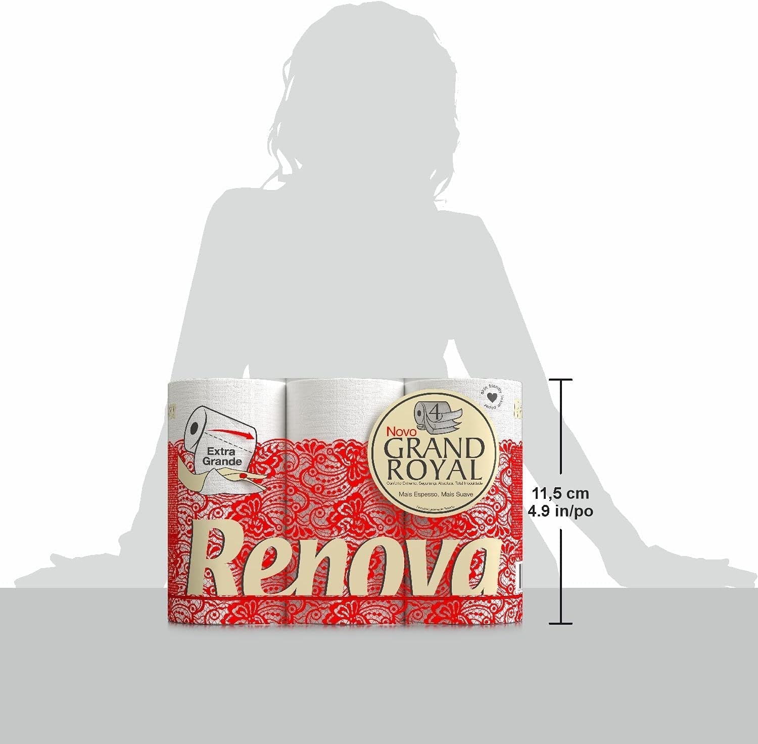 Toalettpapper Renova Renova Grand Royal 4-lagers - 6 rullar, stor (pack med 5)