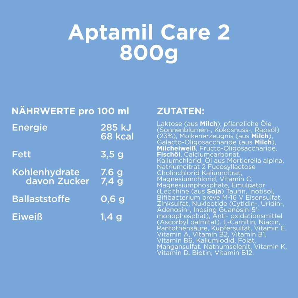 Aptamil Care 2 – Passar även för spädbarn födda med kejsarsnitt – 1 x 800 g