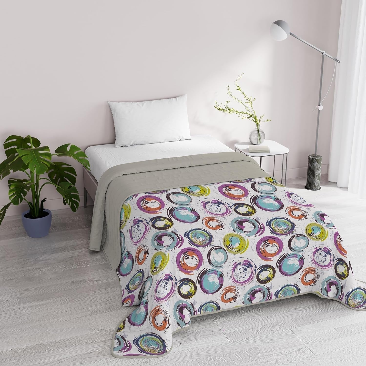 Fantasy Italiensk Sängkläder Mikrofiber Sommar 1,5 bäddar Murrine Quilts & Quilts Naty Shop Abstrakt Circles 1 Posto E Mezzo
