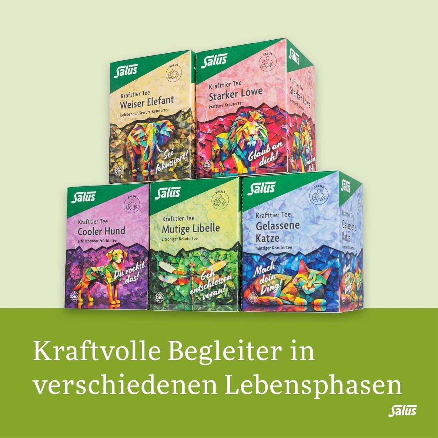 Salus - Krafttier Tea - Brave Dragonfly - 1X 15 filterpåsar (24g) - Örtte med citronsmak - Med johannesört - Smaksatt - Bio
