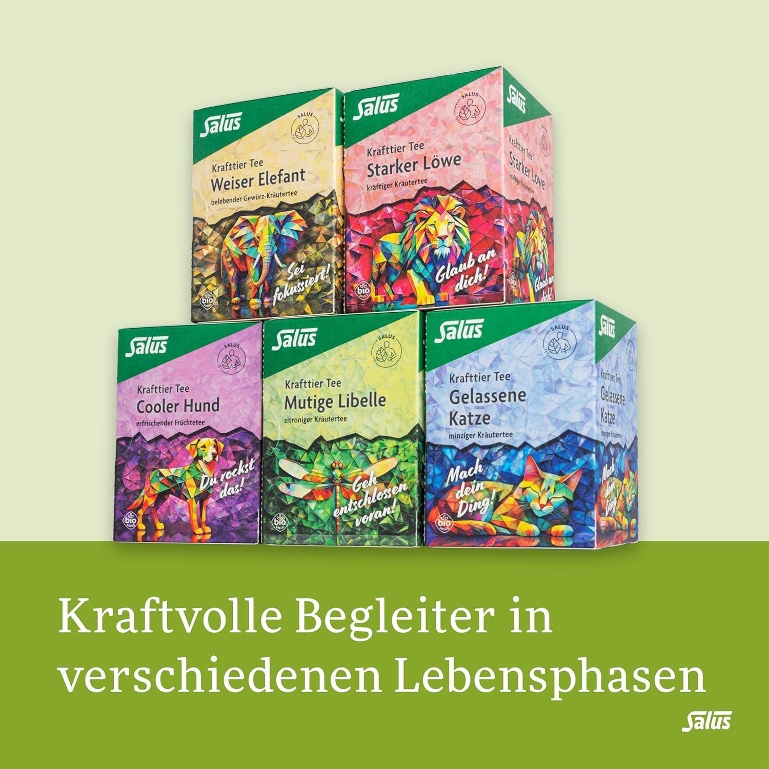 Salus - Krafttier Tea - Brave Dragonfly - 1X 15 filterpåsar (24g) - Örtte med citronsmak - Med johannesört - Smaksatt - Bio
