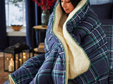 Night Lark Cozy Sherpa Fleecefilt, Klassisk Röd Tartan, 9 Tog, Lyxig, Fluffig, Tjock Och Vändbar, Perfekt För Soffa, Säng, Soffa, Soffa. Allergivänlig, maskintvättbar, Storlek: Sängar och täcken Night Lark tartan klassisk marinblå Enkelsäng