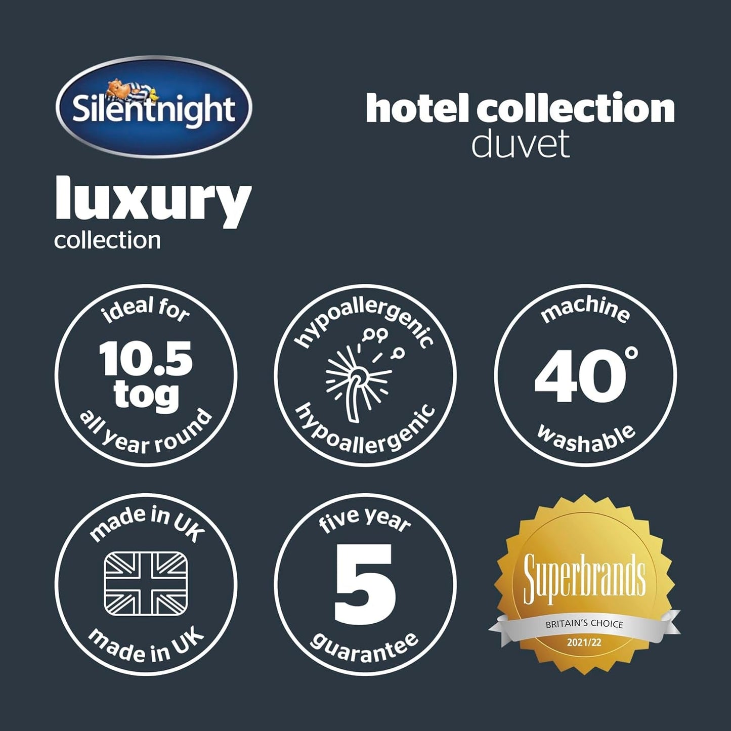 Duvet Silentnight Hotel Collection 10.5 Tog - dubbelsäng, polyester, vit Täcken och täcken Naty Shop