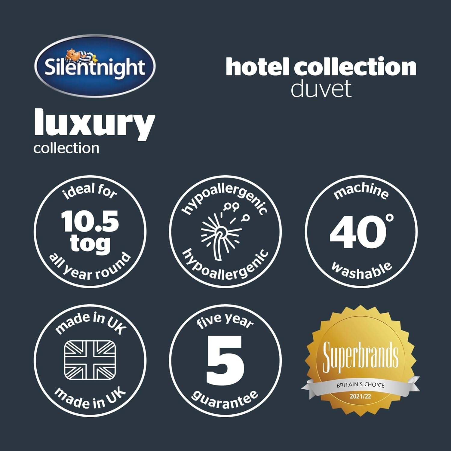 Duvet Silentnight Hotel Collection 10.5 Tog - dubbelsäng, polyester, vit Täcken och täcken Naty Shop