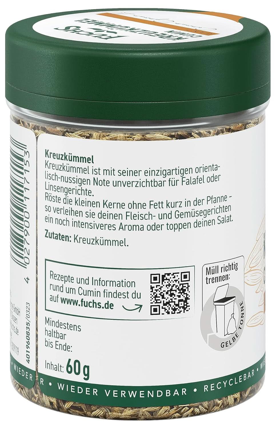 Fuchs - Hel spiskummin, 60 gram Condiments Naty Shop