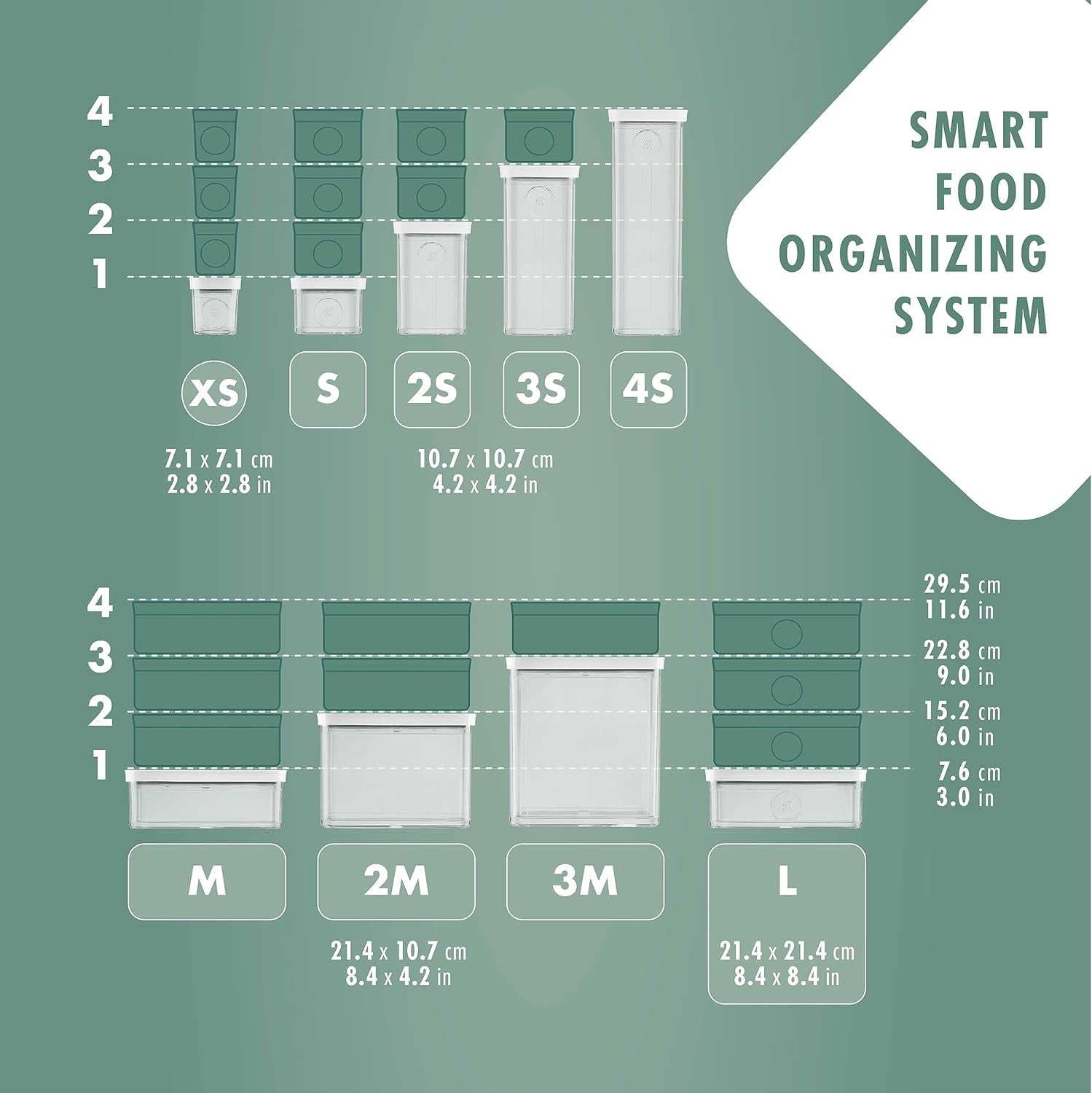 ZWILLING FRESH & SAVE CUBE Box, storlek 2M, modulär och stapelbar förvaringslåda, hermetisk och tömbar förvaring, diskmaskinssäker, transparenta matförvaringslådor Naty Shop