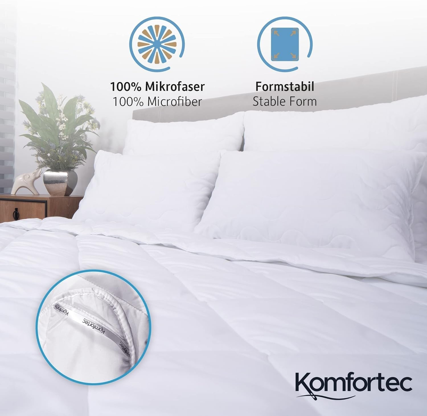 Komfortec Sommarfilt 135X200 Cm, 170Gsm, Tunn och lätt filt för sommaren, antiallergisk filt, vit Täcken och täcken Naty Shop