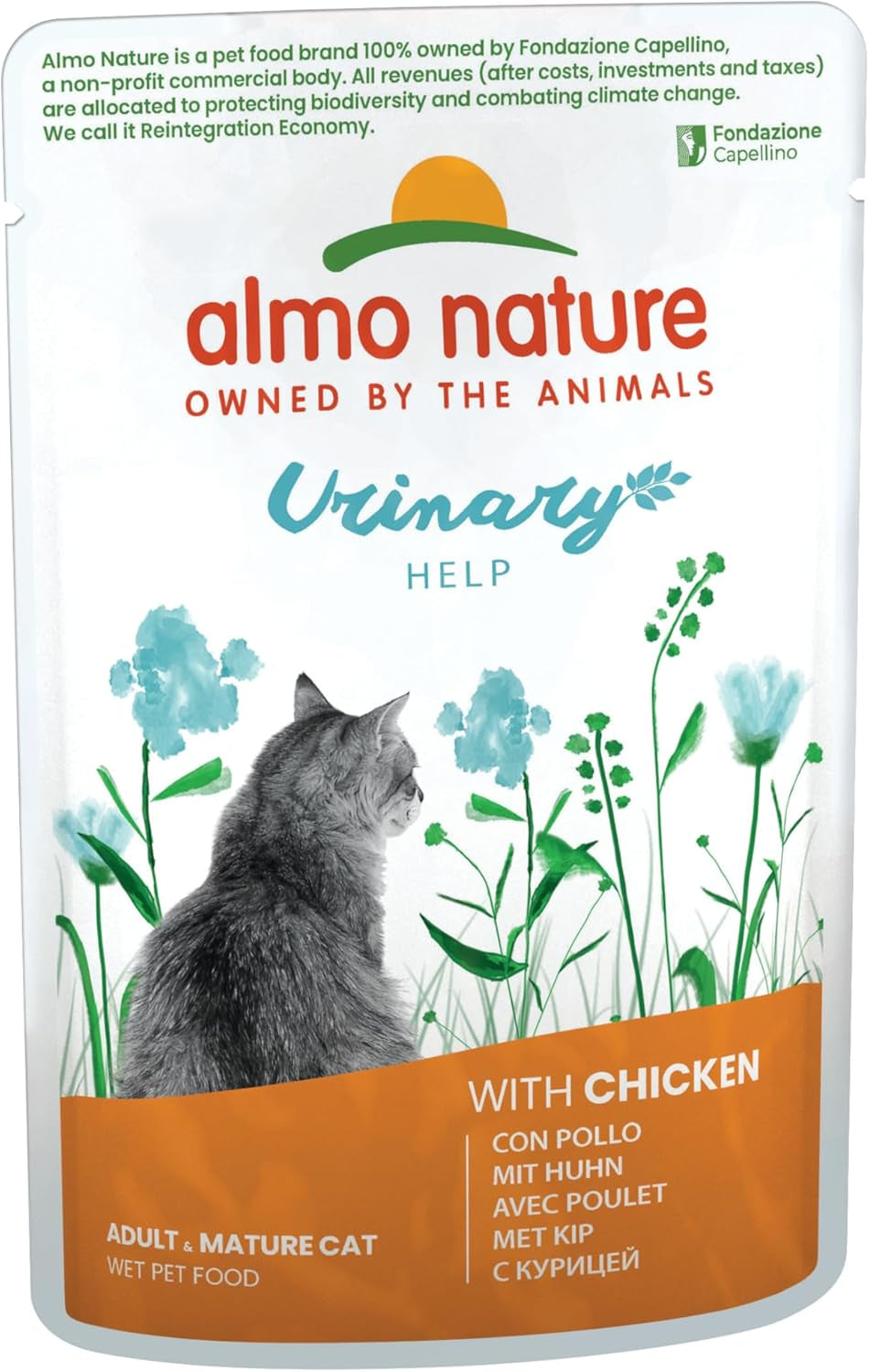 Almo Nature Functional Urinary Help - Våtfoder för vuxna katter med kattungar - Stödjer urinvägarnas hälsa - 30 påsar à 70 g vardera