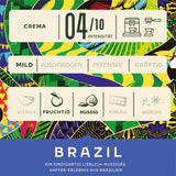 Jacobs Kaffeebohnen Origins Brazil, mild-nutsiger Geschmack aus Brasilien, geröstet i Bremen, Intensität 4/10, Kaffee ganze Bohnen, 1 kg