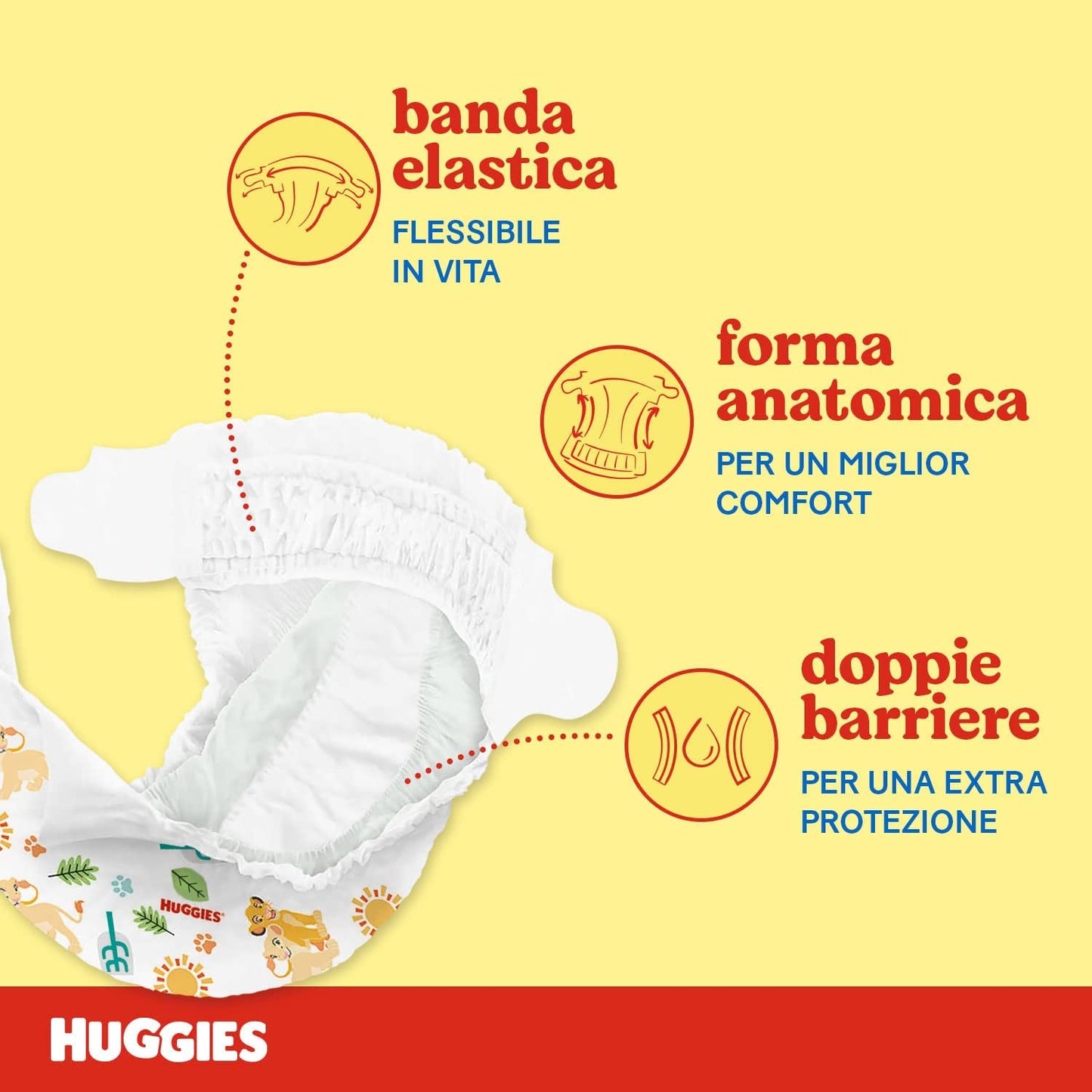 Huggies Unistar blöjor, storlek 4 (7-14 kg), förpackning med 128 blöjor (basic)