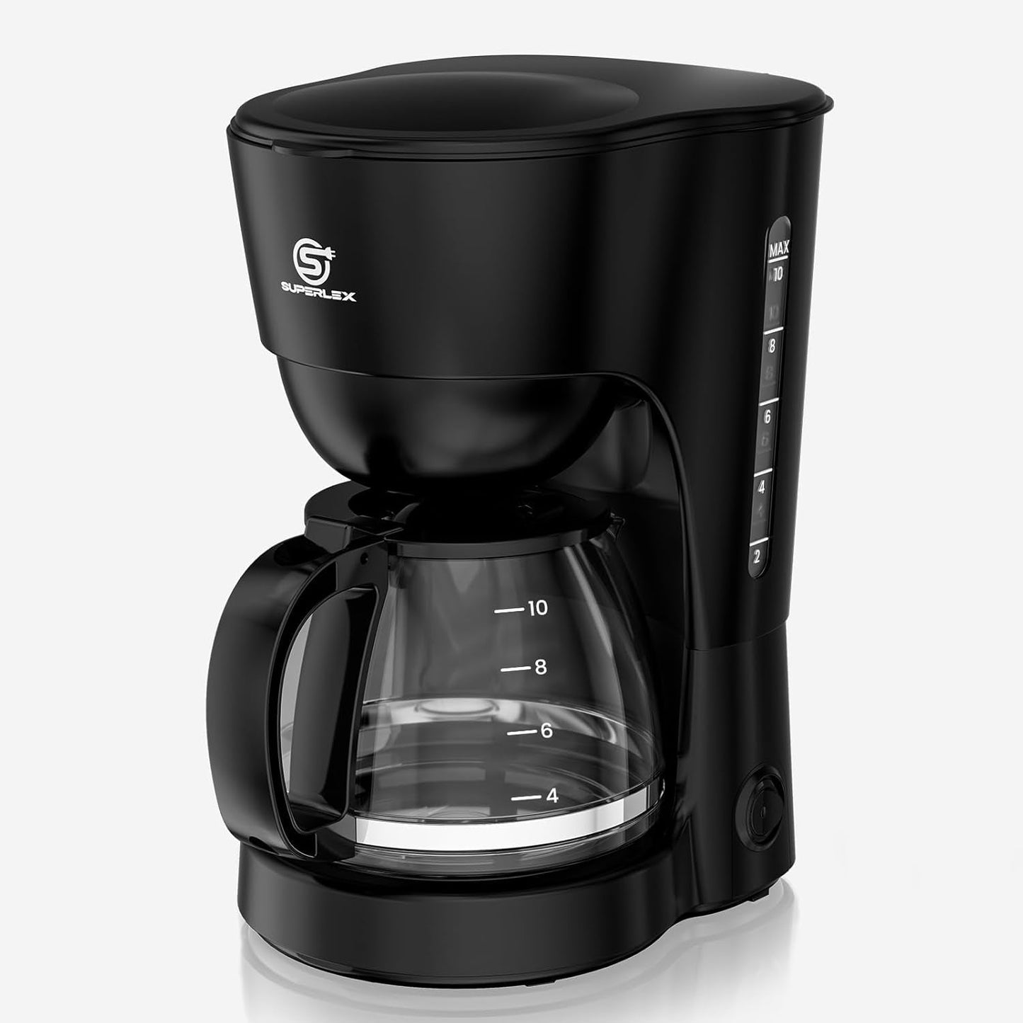 1,25L filterkaffebryggare för 10 koppar filterkaffe, diskmaskinssäker glaskaraff, termos, anti-droppsystem, automatisk avstängning, 600W, vattenfritt kokskydd för hem och kontor