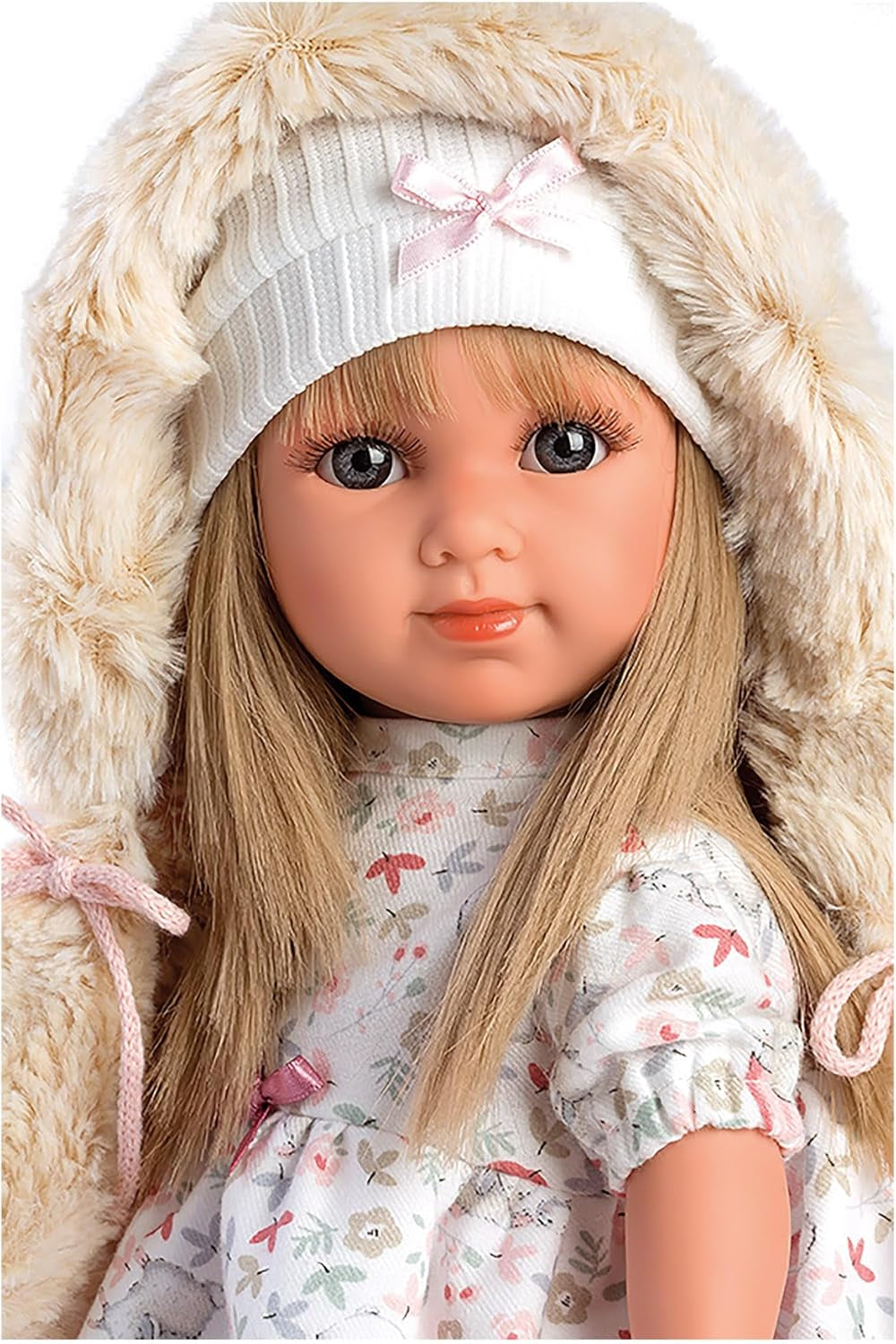 Llorens 1053541 Elena Blont hår Blå ögon Mode Mjuk kroppsdocka inklusive modeoutfit med huva 35 cm