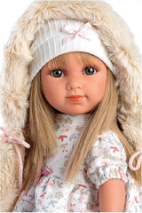 Llorens 1053541 Elena Blont hår Blå ögon Mode Mjuk kroppsdocka inklusive modeoutfit med huva 35 cm