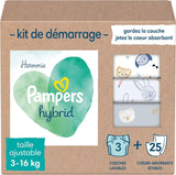 Pampers - Harmony Hybrid startpaket, 3 tvättbara blöjor + 25 engångsöversta lager - 1 förpackning
