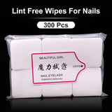 Qufiiry 300 Stück Fusselfreie Nageltücher, Luddfria Nagelservetter, Fusselfrei Nagel Wattepads, Nagel Wischtücher Für Cleaner Gelnägel Nagellackentferner Wattepads Nagelservetter Pads