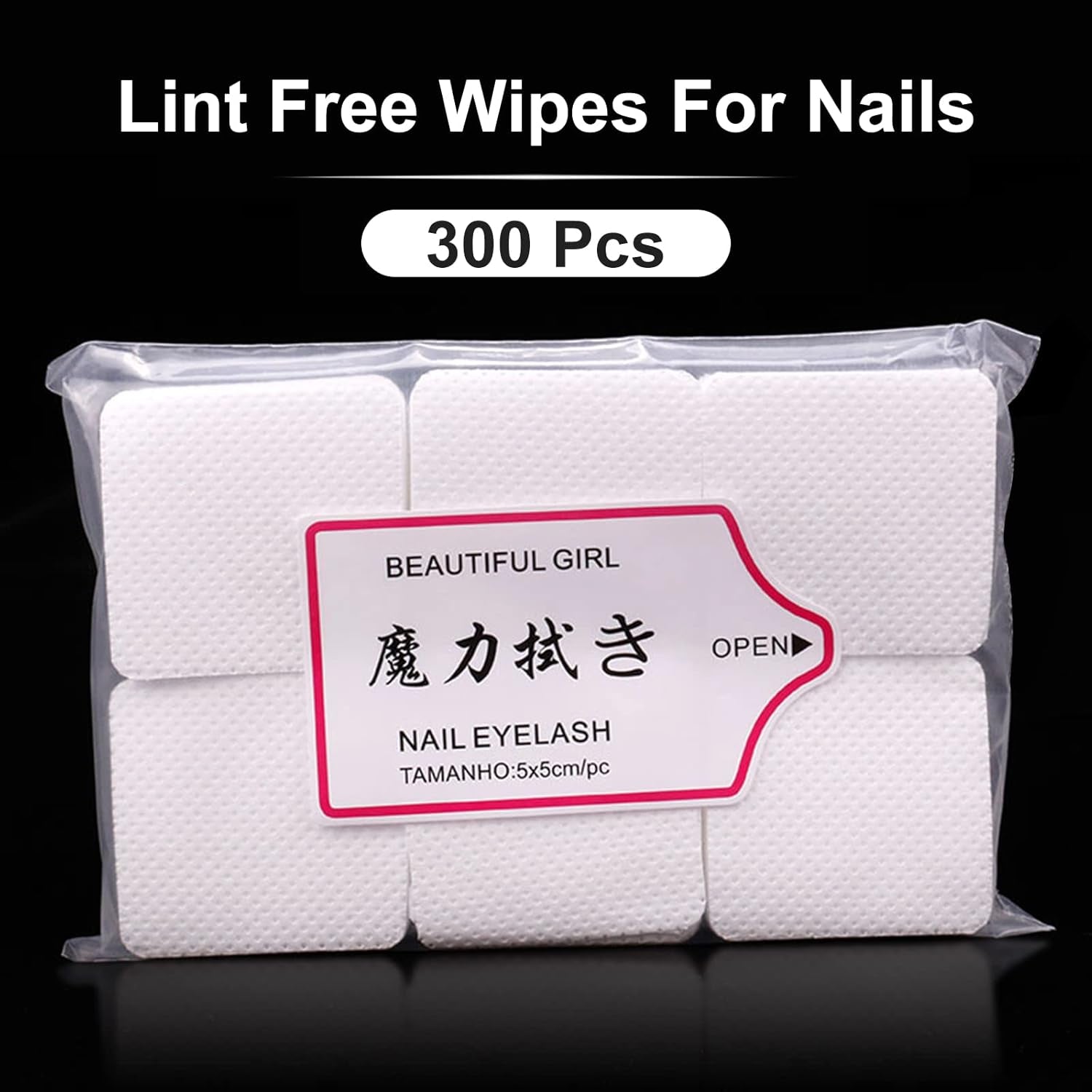 Qufiiry 300 Stück Fusselfreie Nageltücher, Luddfria Nagelservetter, Fusselfrei Nagel Wattepads, Nagel Wischtücher Für Cleaner Gelnägel Nagellackentferner Wattepads Nagelservetter Pads