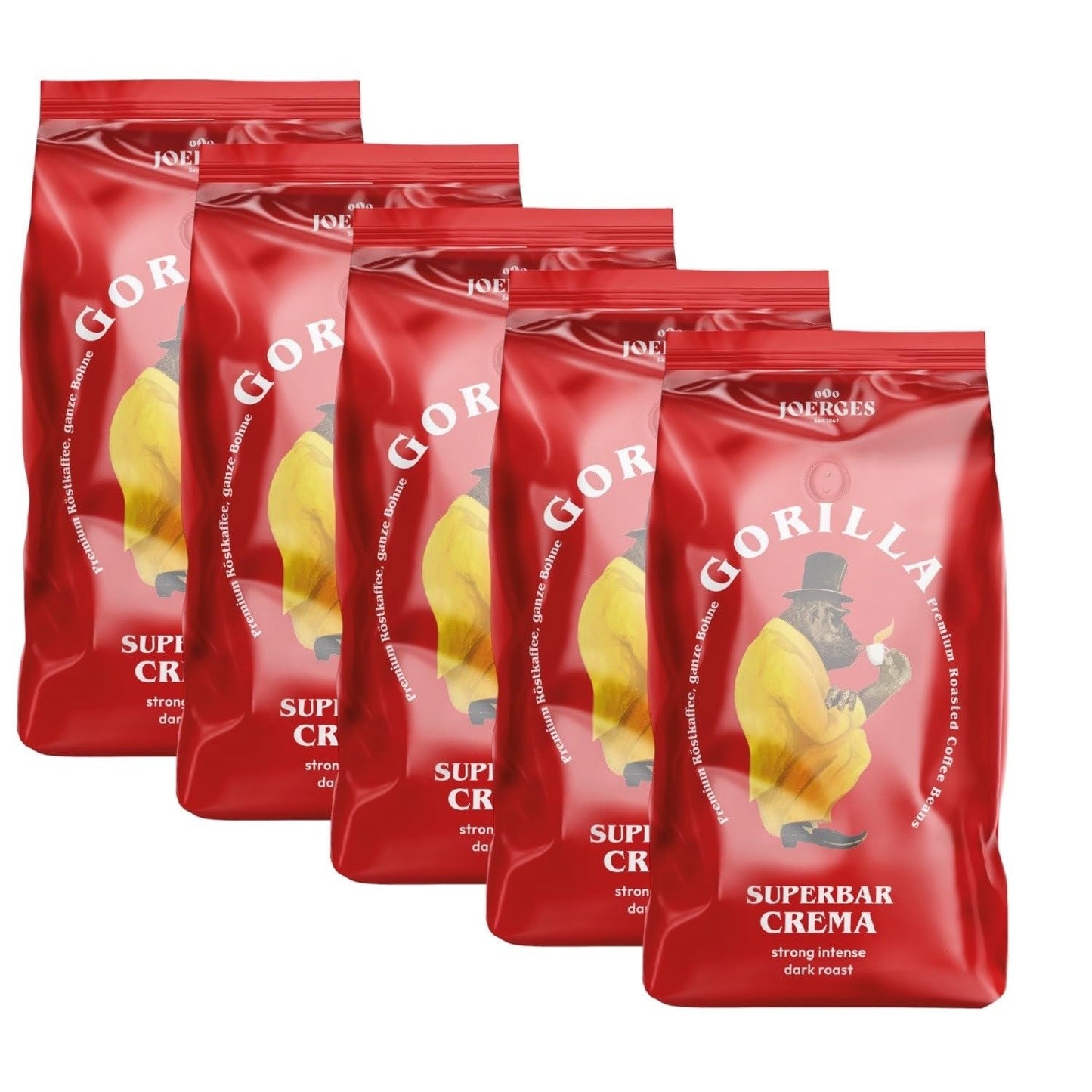 Joerges Espresso Gorilla Super Bar Crema kaffebönor, 5-pack (5 x 1 kg)
