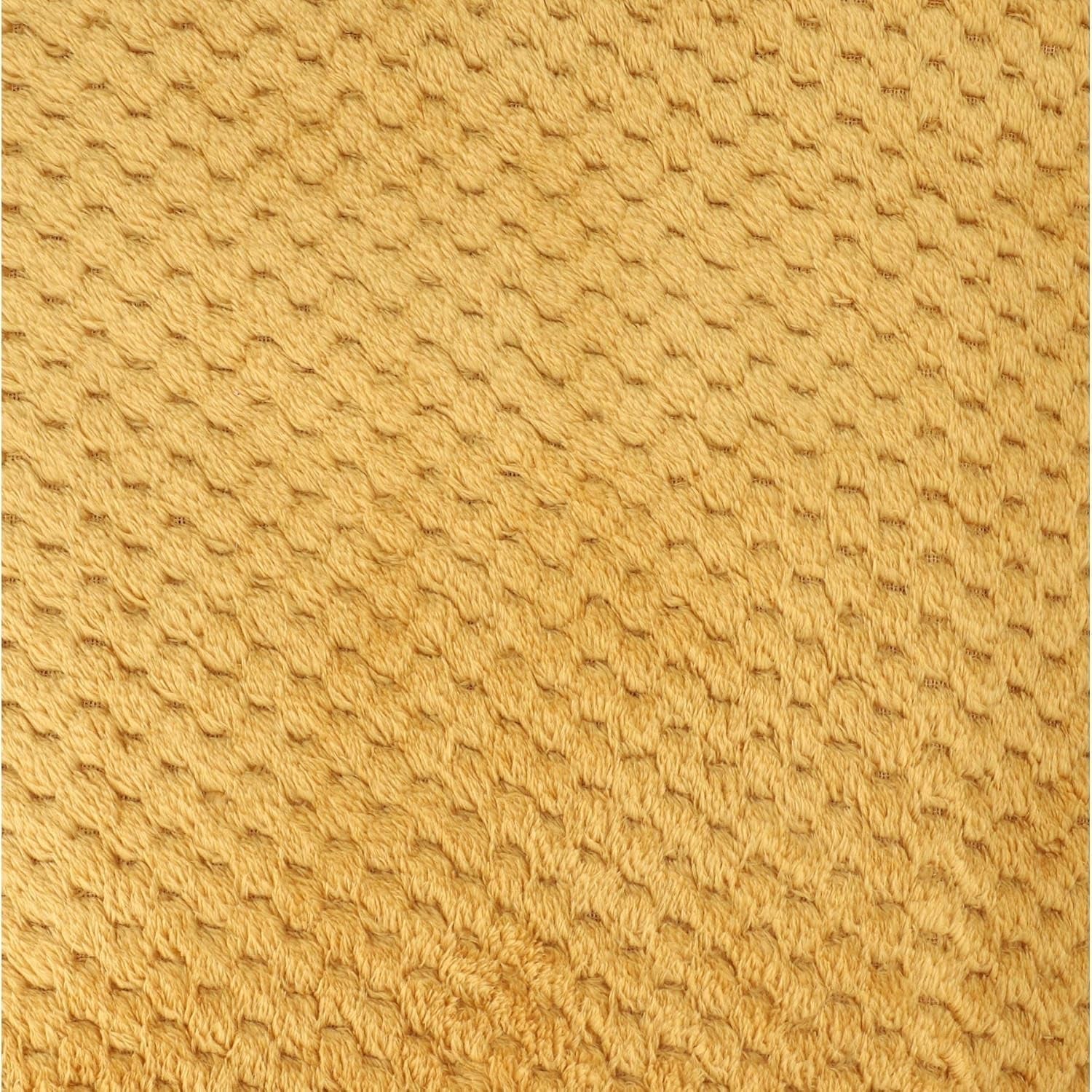 HOMLA Noah Mjuk dekorativ filt - mysig polyesterfiberfilt för hem fluffig filt för bäddsoffa - 150 X 200 cm riskornsmönster senapsfärg Sängar och filtar Besuche den HOMLA-Store