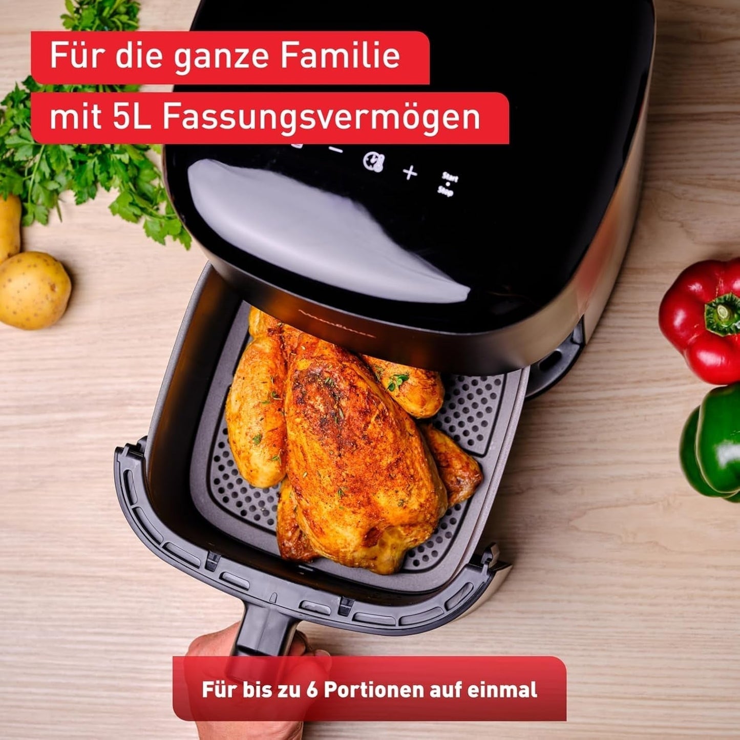 Tefal Easy Fry Max EY2458, 5 liter, Hot Air Fryer, 10 automatiska matlagningsprogram, digital pekskärm Vitvaror Naty Shop