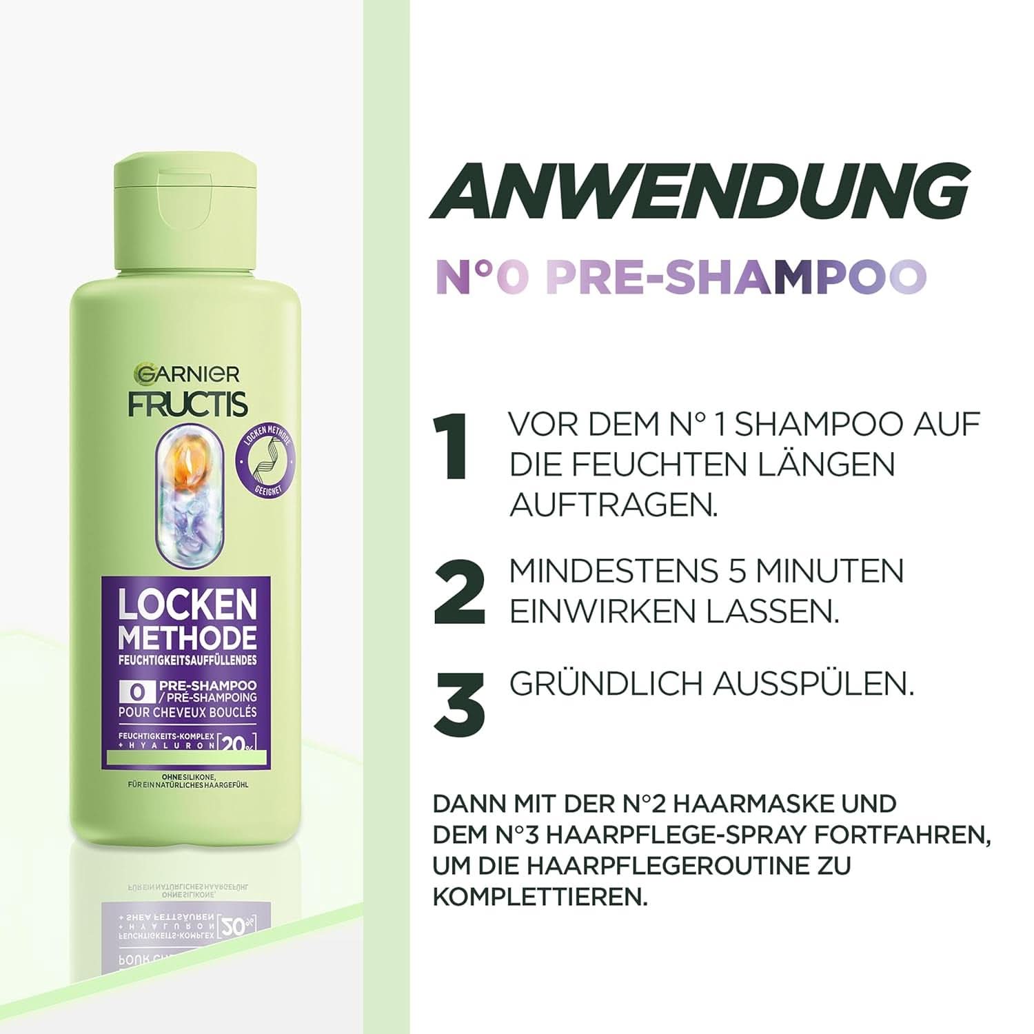Garnier fuktgivande pre-schampo för alla typer av lockar, 200 ml dusch och bad Naty Shop