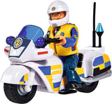 Simba 109251092 - Brandman Sam polismotorcykel, Med Malcolm-figur, Med tillbehör, Säsong 12, Från 3 år Actionfigurer Naty Shop Singel