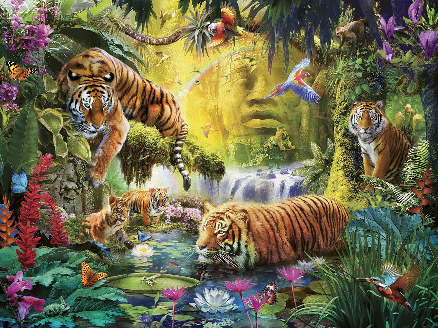 Ravensburger Pussel 12000696 - Idyll vid vattnet - 1500 bitars pussel för vuxna och barn över 14 år, tigermotiv pussel Pussel Naty Shop Gammal design