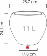 Scheurich Lineo, plastkruka, svart granit, diameter 30 cm, höjd 24,1 cm, volym 11 l.