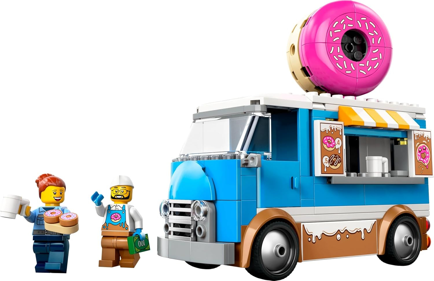 LEGO City Donut Truck - Leksaksmatbil med 2 polisminifigurer - Byggleksak för pojkar och flickor i åldern 5+ - Födelsedags- och semesterpresentidé 60452 Byggset Besuche den LEGO-Store