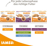 IAMS Delights Land Collection Våtfoder för katter - Multipack med köttsorter (lamm, nötkött, kyckling och kalkon) i sås, våtfoder för katter från 1 år, 12 x 85g