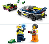 LEGO City Car Chase med polisbil och muskelbil, leksakståg med 2 racerbilar, polispresent för barn, pojkar och flickor från 6 år, set med polis och minifigurer Ganovin 60415 Byggset Besuche den LEGO-Store