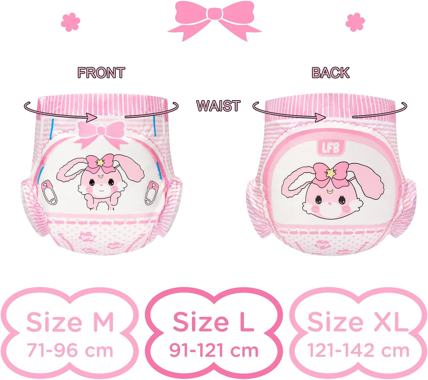 Vuxentryckta blöjor 5500-5800 ml, 10 st - Baby Usagi (XL)