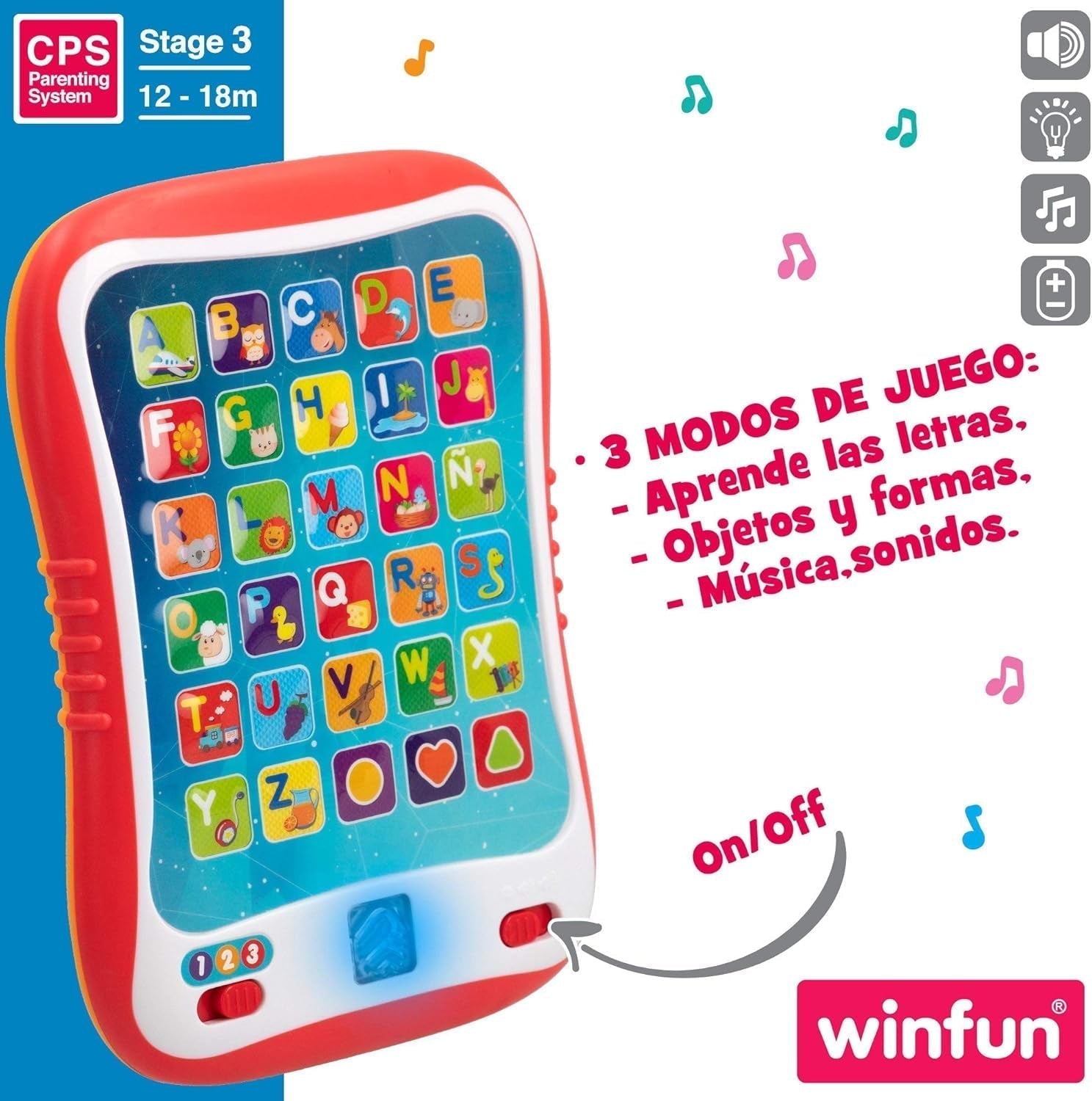 winfun ColorBaby 44256 Inlärningsbricka med ljus och ljud Babyleksaker Naty Shop