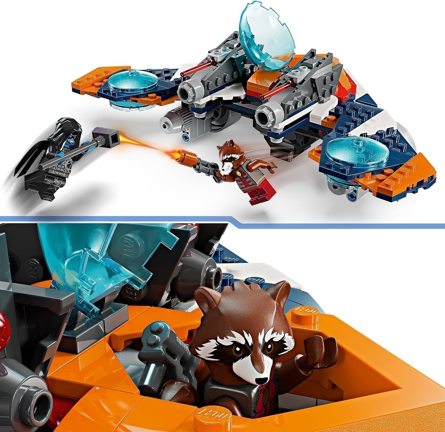 LEGO Marvel Rockets rymdskepp vs. Ronan byggbart rymdskeppset Guardians of the Galaxy Superhjältefigurleksakspresent för pojkar och flickor 8 år gamla 76278 Byggset Besuche den LEGO-Store