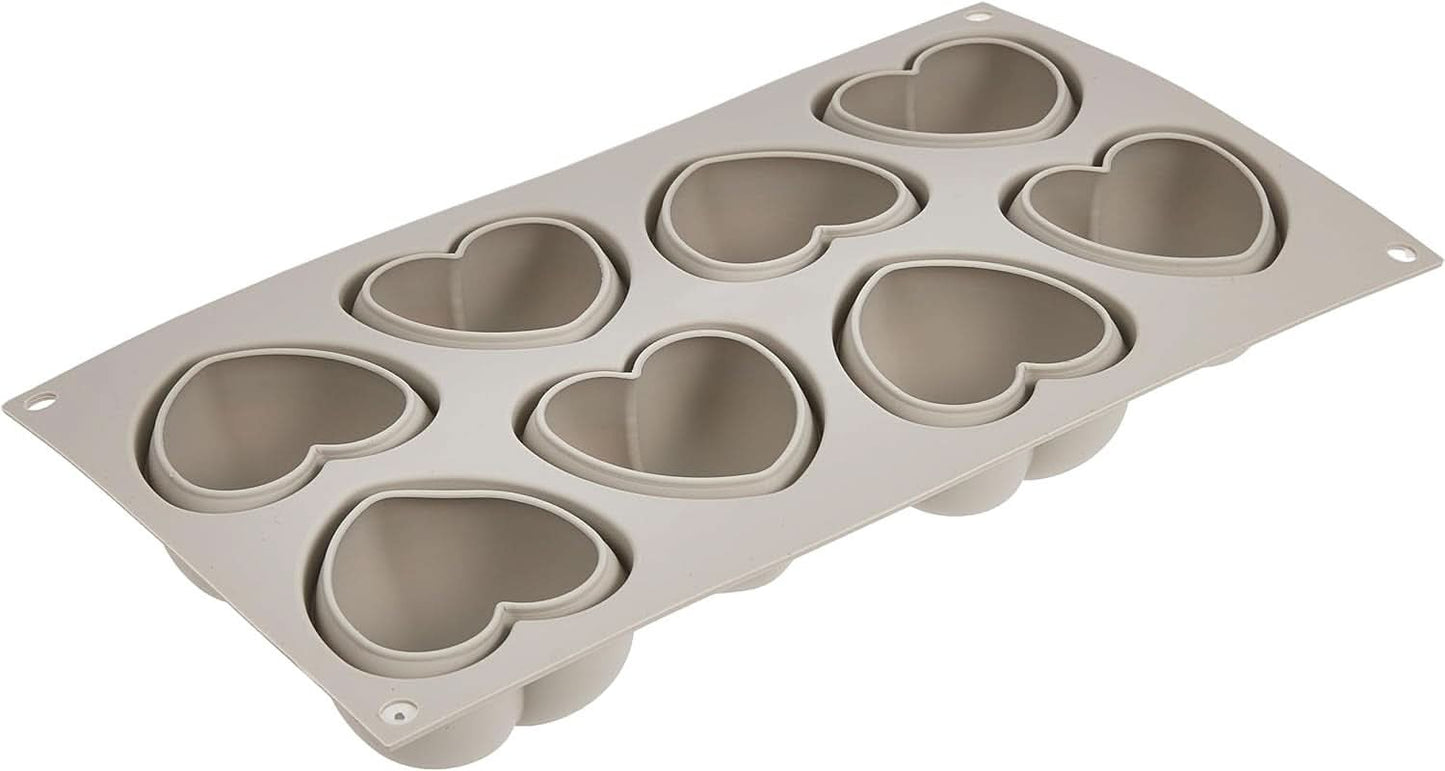 Silikomart, Form för Tartufo silikonkakor, 8 enkla portar, Ø 62 H 52 mm Kitchen Naty Shop Mini Hearts