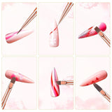 6 st Nagelborstar med lock Nagel UV Gel Akryl Nagelborste Nagel Gel Borste Delvis Nail Art Borste Set