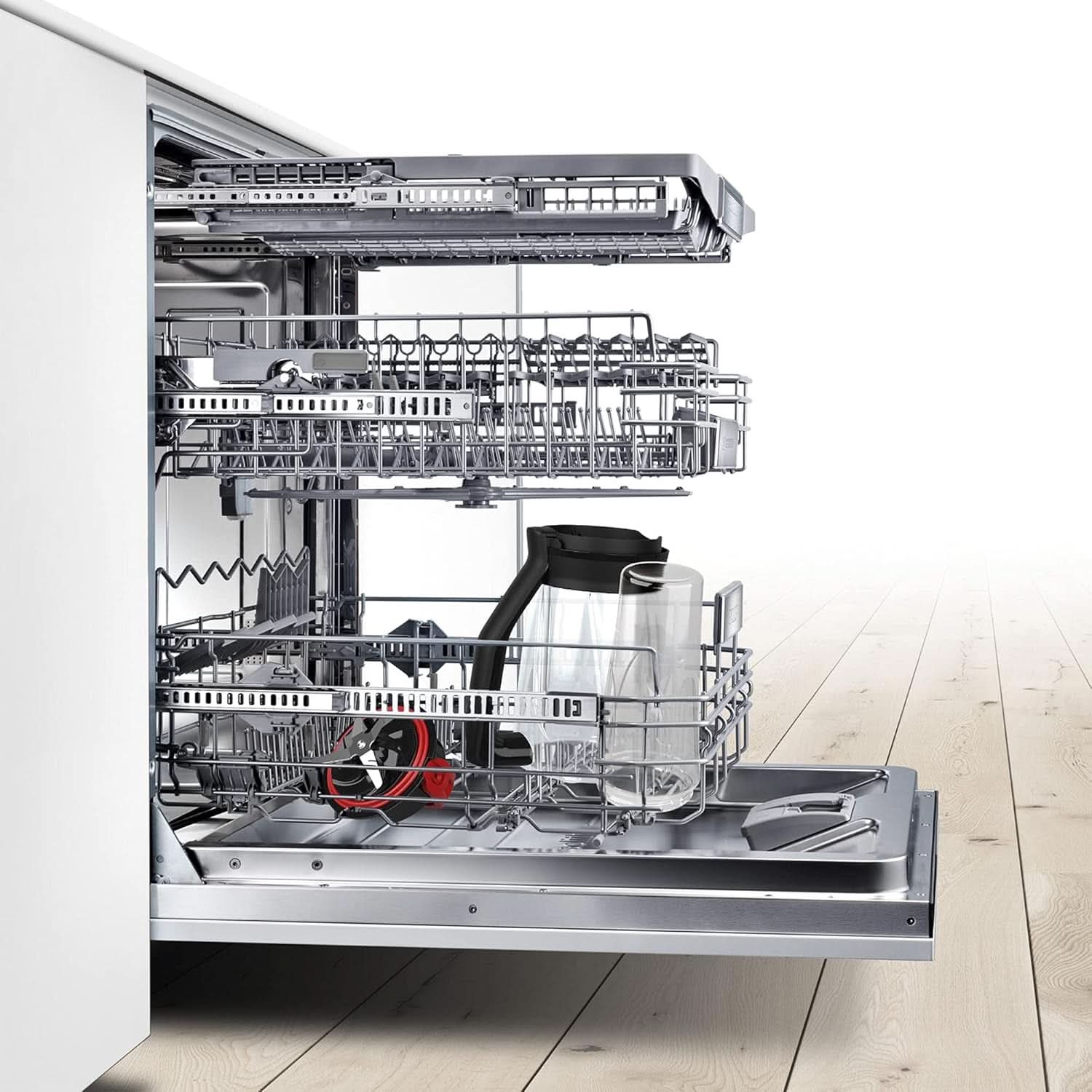 Bosch Standmixer Vitapower Serie 4 MMB6382M, Edelstahl-Klingen Tillverkad i Tyskland, 1,5L Thermosafe Glasbehälter, Stopfer, Sicherheitsdeckel, Spülmaschinengeeignete Teile, 30 000 U/Min, 1200 W, Edelstahl Kitchen Naty Shop