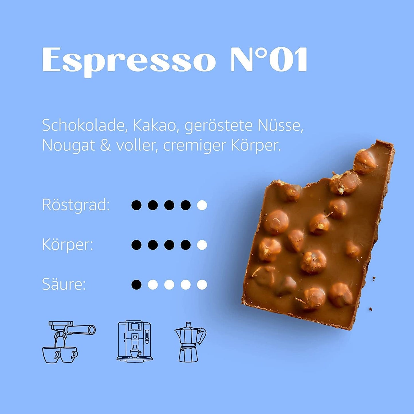 Espresso nr 1 – Klassisk espressoblandning med 25% Robusta – Kaffebönor för helautomatiska maskiner och portafilter – hela bönor – 750g