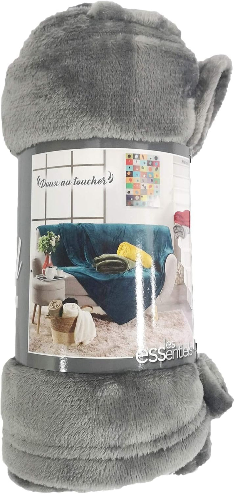 Douceur D'Intérieur Flanou Pläd, Polyester, Grå, 125 X 150 Cm Täcken och täcken Naty Shop