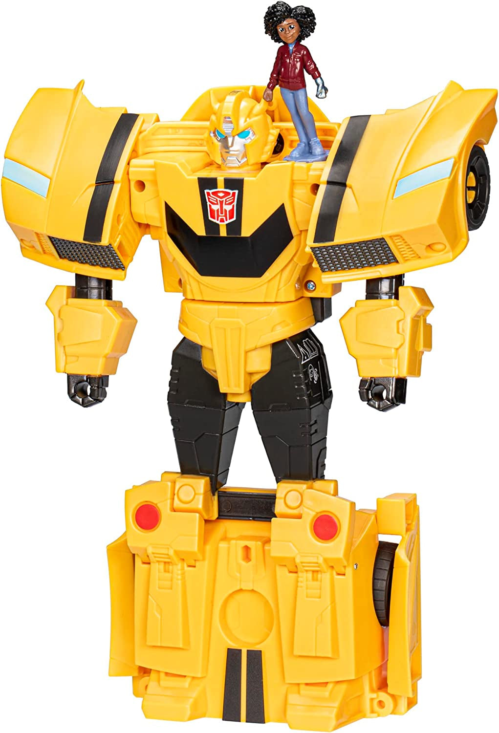 Transformers Earthspark Spin Changer Optimus Prime-figur (20 cm) med Robby Malto-figur (5 cm), från 6 actionfigurer Naty Shop Single Bumblebee