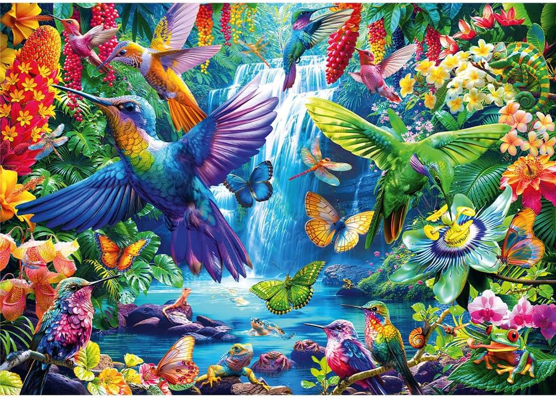 Trefl 10880 Hummingbirds in the Tropics 1000 Piece - DIY Bird Puzzle, Kreativ underhållning, för vuxna och barn från 12 år och uppåt, Multicolor Puzzle Naty Shop
