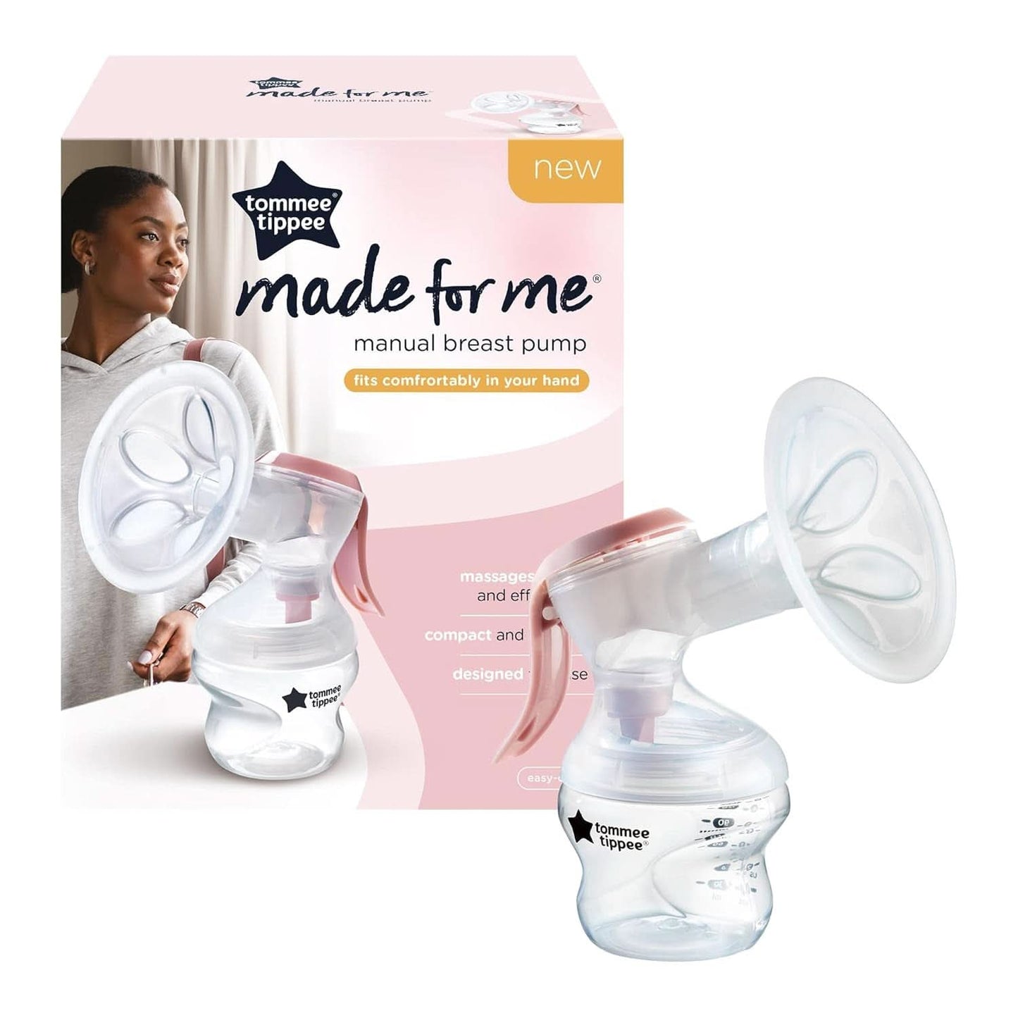 Tommee Tippee Made for Me Manuelle Einzel-Milchpumpe, Starke Saugkraft, Ergonomischer Griff, Tragbare Und Leise Milchpumpe, Samt Babyflasche Accessories Mat och amning Bebe Naty Shop