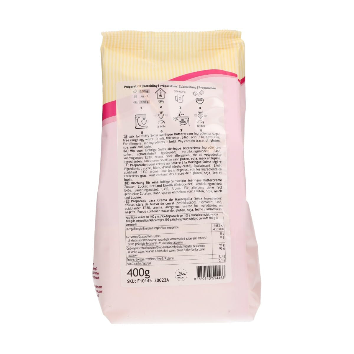 Funcakes Mix Für Schweizer Baiser Buttercreme: Einfach Zu Berübenen, Cremig, Perfekt Zum Dekorieren, Abdecken Und Füllen Von Kuchen, Belag Auf Cupcakes. 400 G. Blandning för bakning och matlagning Naty Shop