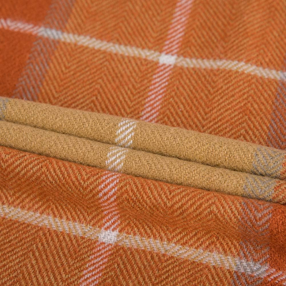 G Lake Orange Pläd filt Kasta Akryl Mjuk Vändbar Färgad fransad sängöverkast Present till juldekorationer 127 Cm B X 170,2 Cm L-Pumpkin Orange sängar och filtar G Lake