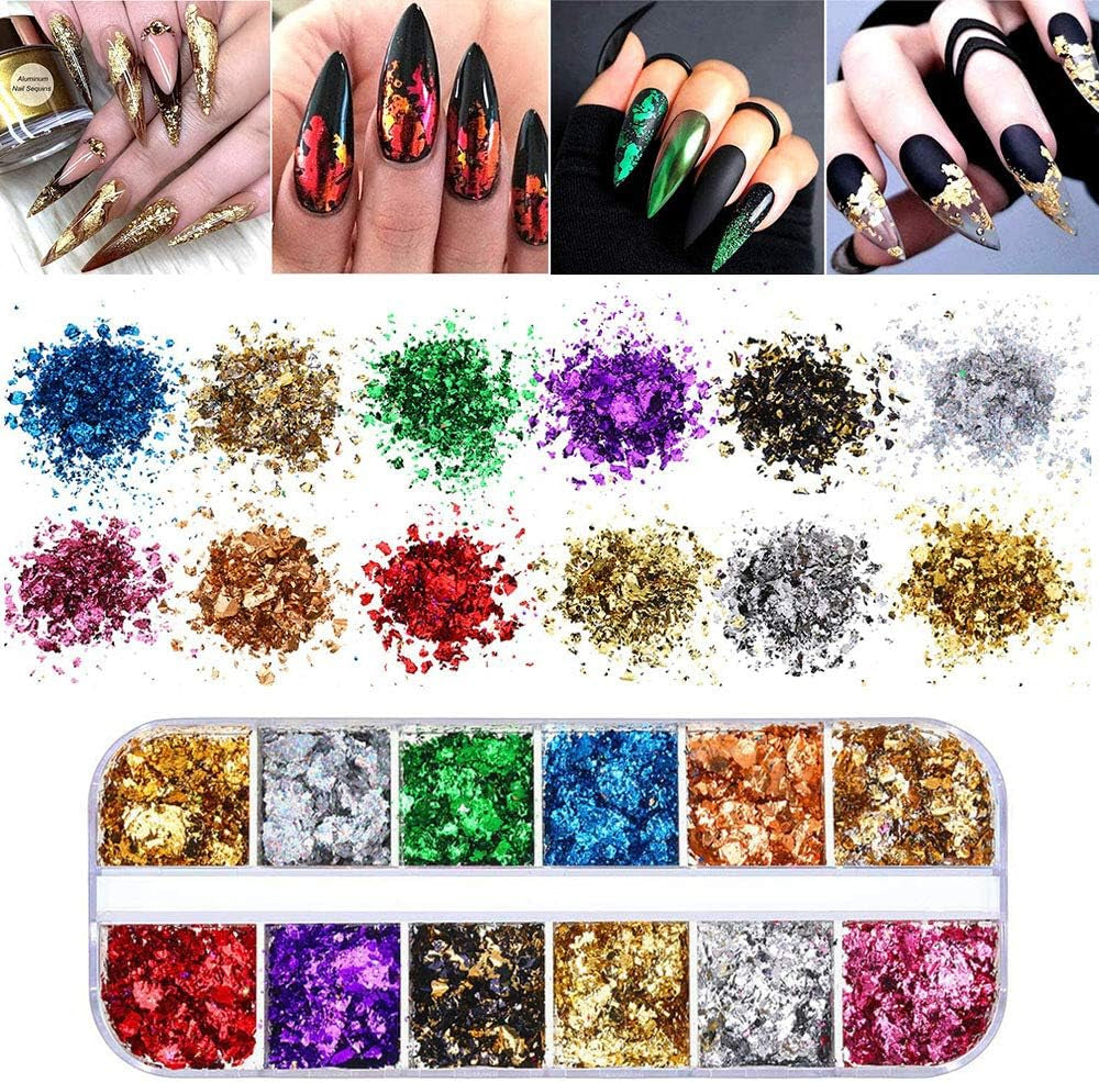 Kalolary torkade blommor för naglar Fjärils paljetter Nagellack Folie Nagelklistermärken Pincett Nagelstenar Nagel Strass Penna för 3D Nageldesign Gör-det-själv-dekorationer
