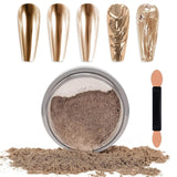 Chrome Nagel Pulver Spiegel Effekt Metallic Staub Holographische Glitter Glasierte Maniküre Dekoration Reflektierendes Pigment Für DIY Gel Polish Nail Art, Harz Handwork, Geschenke Für Gold