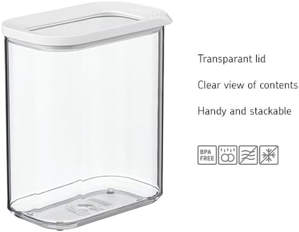 Mepal - Modula XXL Kylskåp Förvaringslåda - Matbehållare med lock - Köksarrangör och plastförvaringslåda - Stapelbar och förslutningsbar Kylskåp - 4800ml - Vita matförvaringslådor Naty Shop